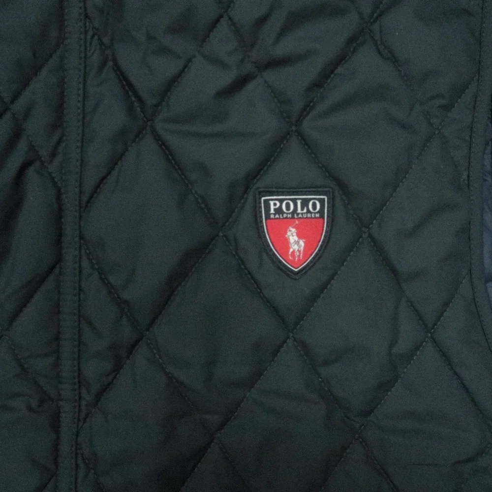 Polo Ralph Lauren Vest Mens XL Blue‎ Diamond Quilted Insulated Full Zip Pockets